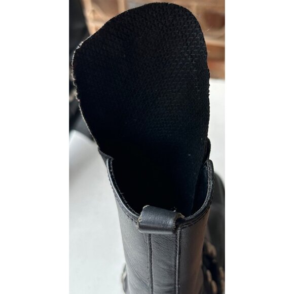 Women's Unlisted Brand Mid Heel Black Leather Upper Boots w/Silver Accent Size 8 - Picture 13 of 16